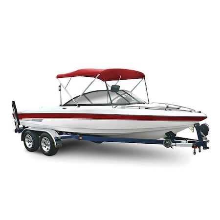 Eevelle 3 Bow Bimini Boat Top with Hardware 72in LONG, 54in HIGH, Fits 85in-90inJockey Red SSE-543B90-JYR
